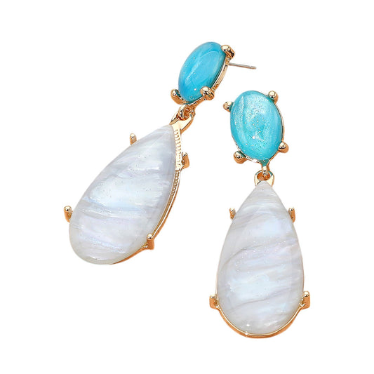 Marbled Resin Statement Earrings