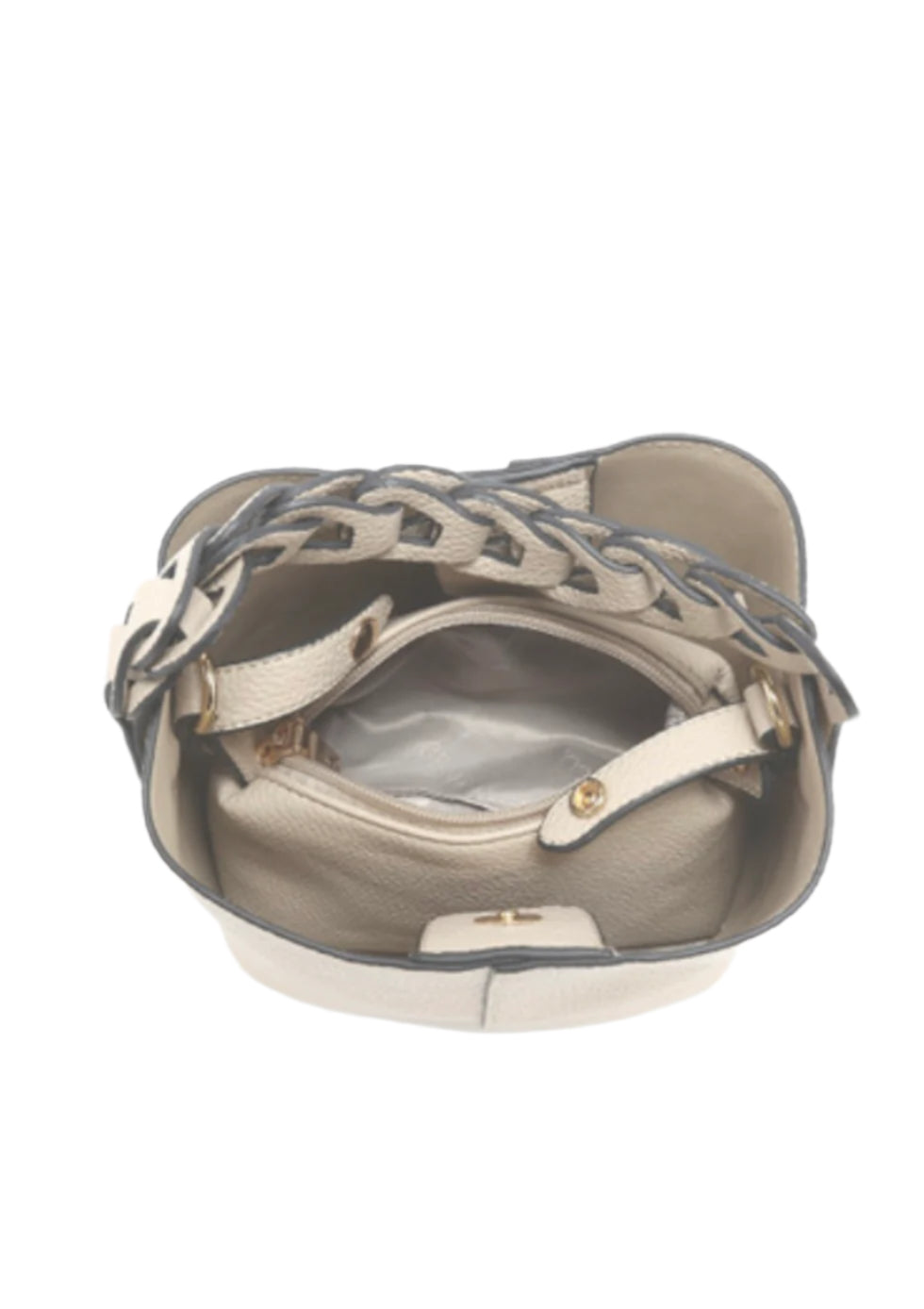 Braided Handle Mini Bucket Bag