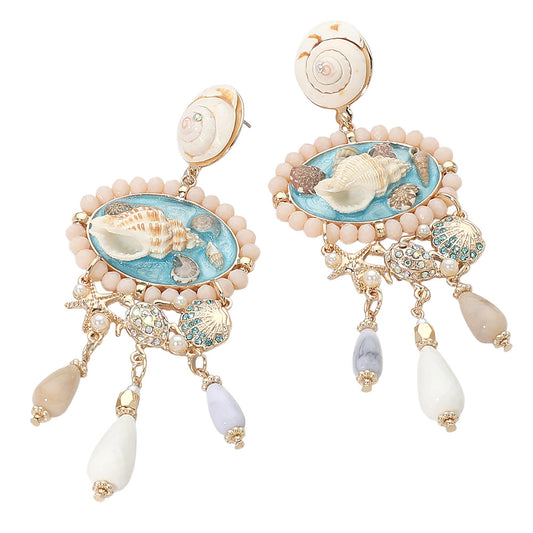 Sea Life Charm Statement Earring