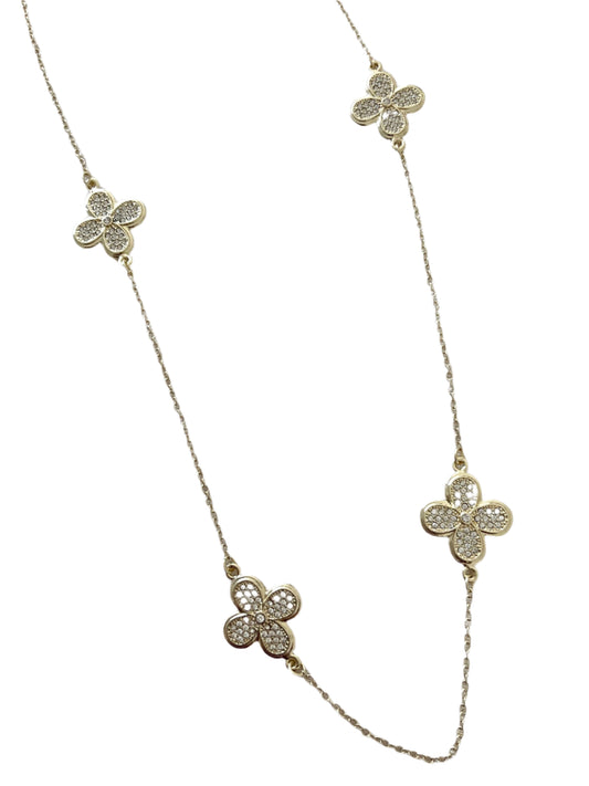 Crystal Clover Long Necklace