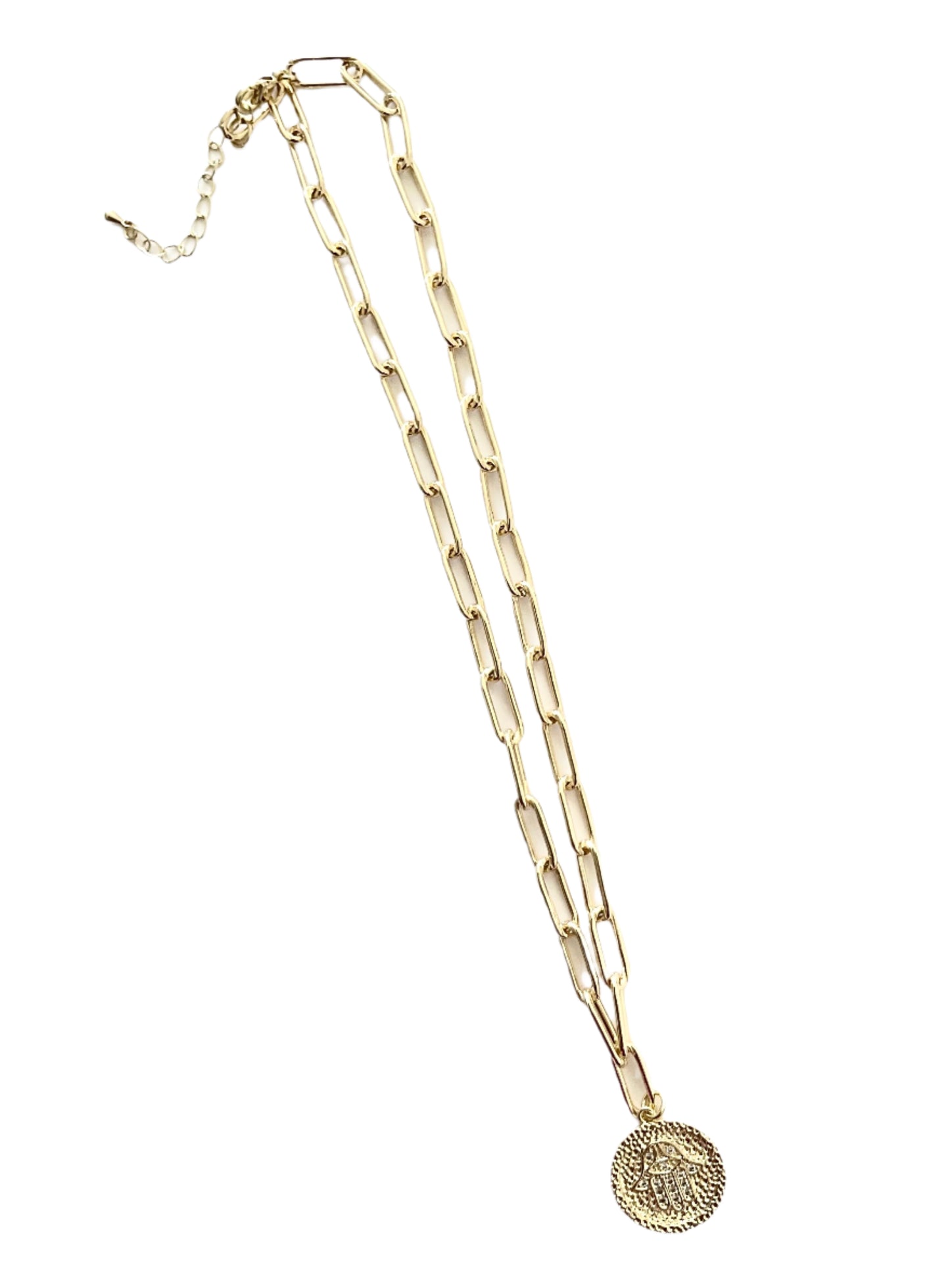 Hamsa Crystal Pendant Necklace