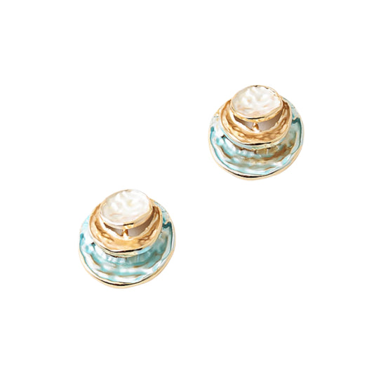 Enamel & Crystal Stud Earrings