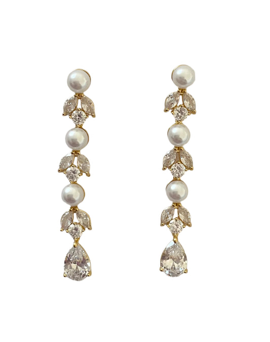 Crystal & Pearl Dangle Earring