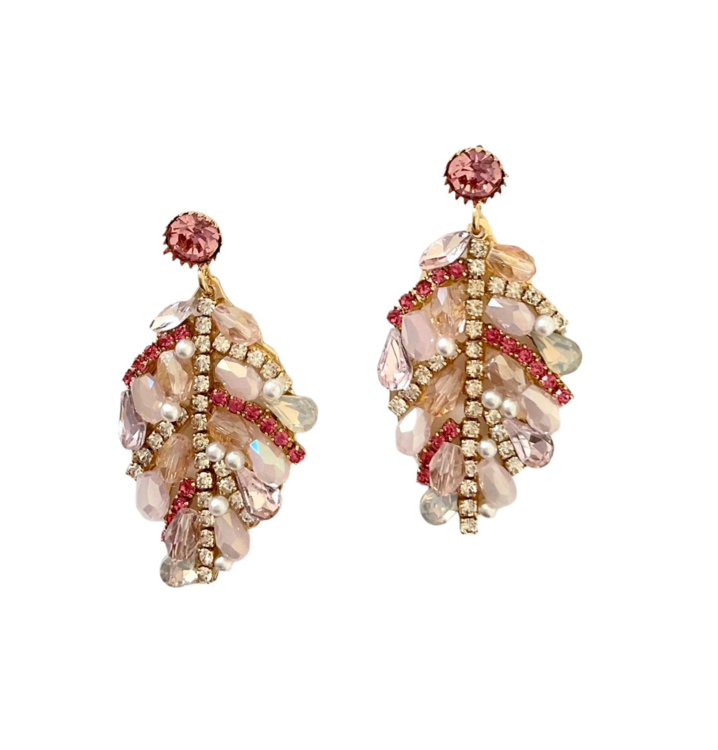 Rhinestone pearl earrings