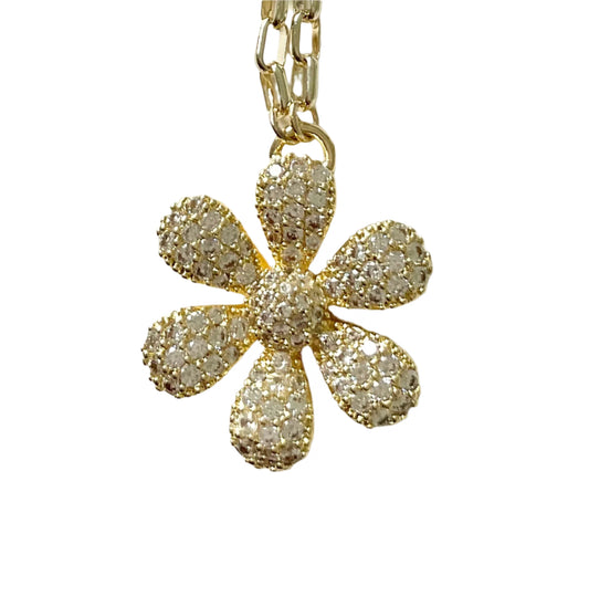 Crystal Flower Pendant Necklace