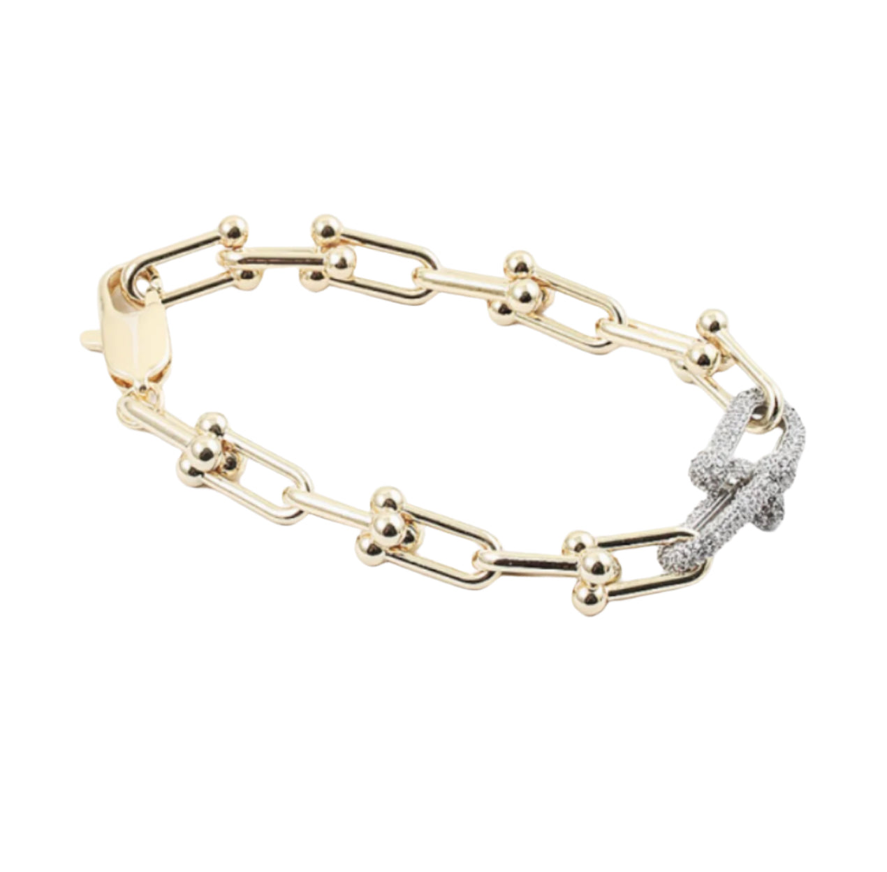 Interlock Link & Crystal Bracelet