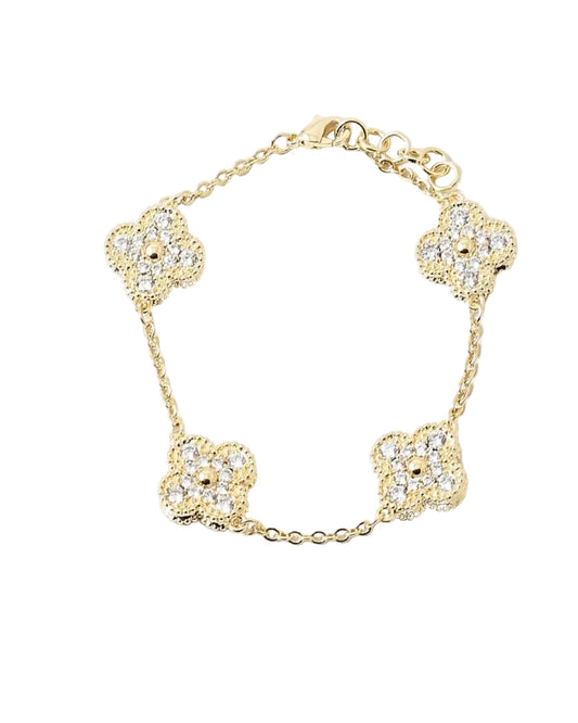 Crystal Cloverleaf Link Bracelet