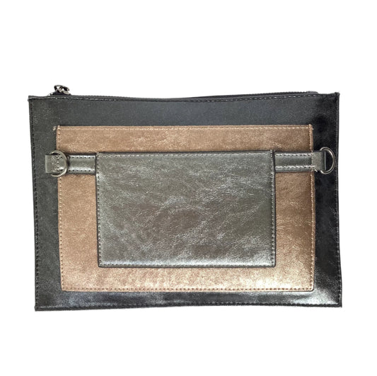 Metallic clutch/wristlet