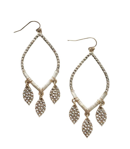 Pillar Metalic Crystal Earrings