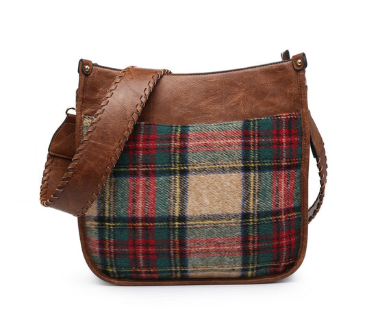 Cassie multi plaid crossbody bag