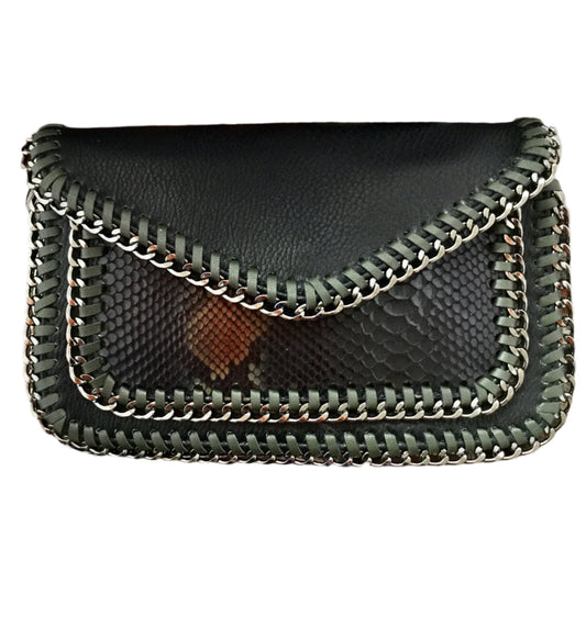 Pebbled & Faux Croc Vegan Clutch by Sondra Roberts