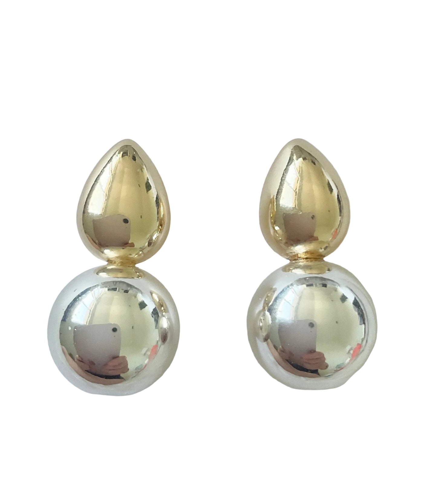 Two Tone Ball Stud Earrings