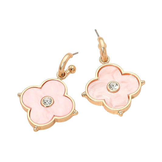 Clover Themed Resin Drop Earrings