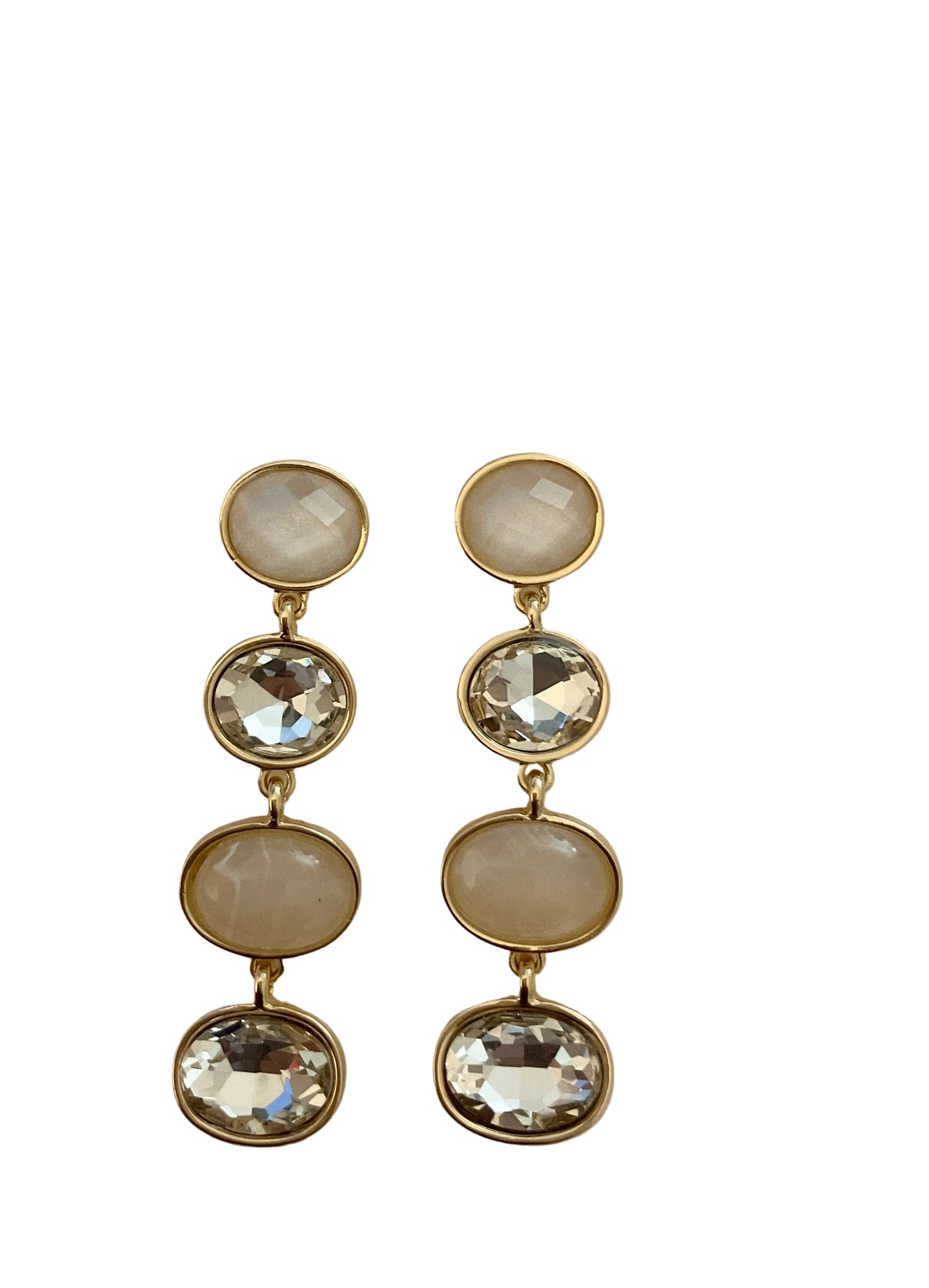 Oval Stone Resin Glass Drop Earring