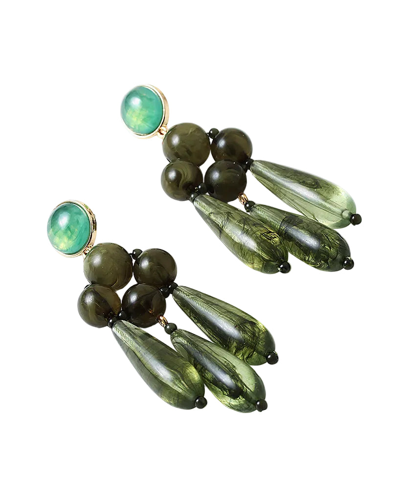 Resin Statement Dangle Earrings