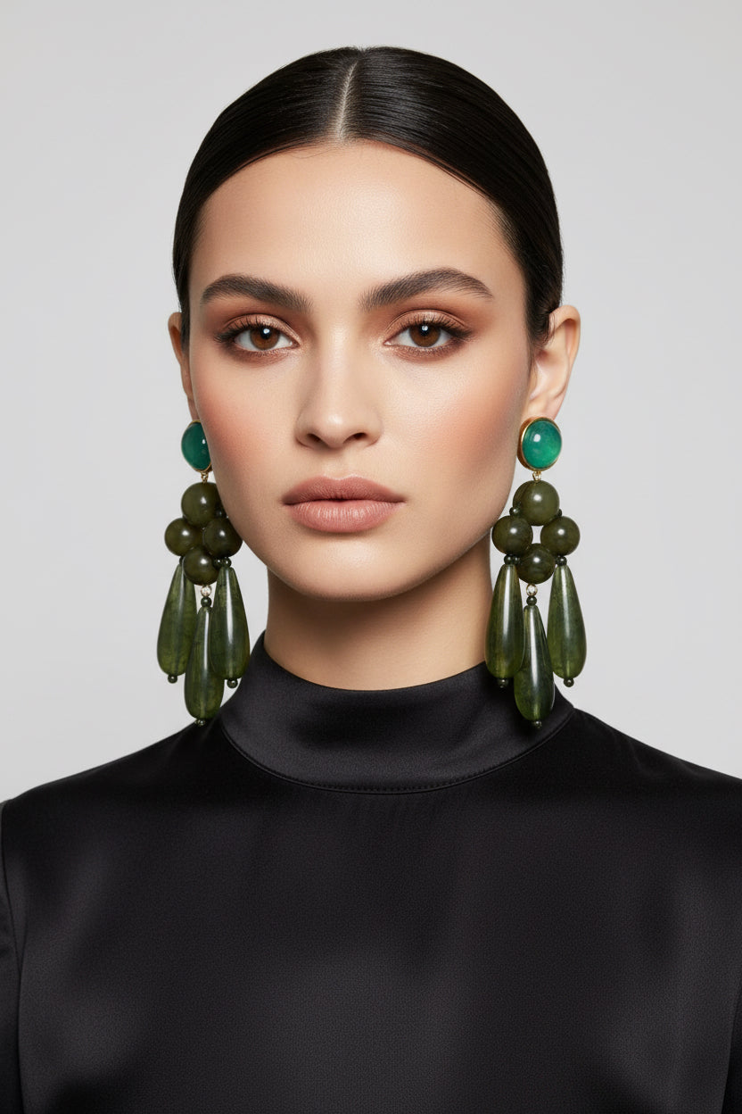 Resin Statement Dangle Earrings