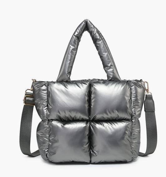 Nylon puffer metallic weekend Bag – Mixtbag