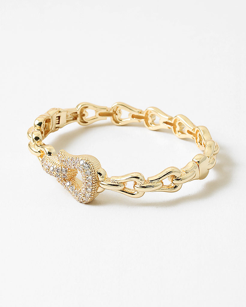 Hinged Crystal Horseshoe Bracelet