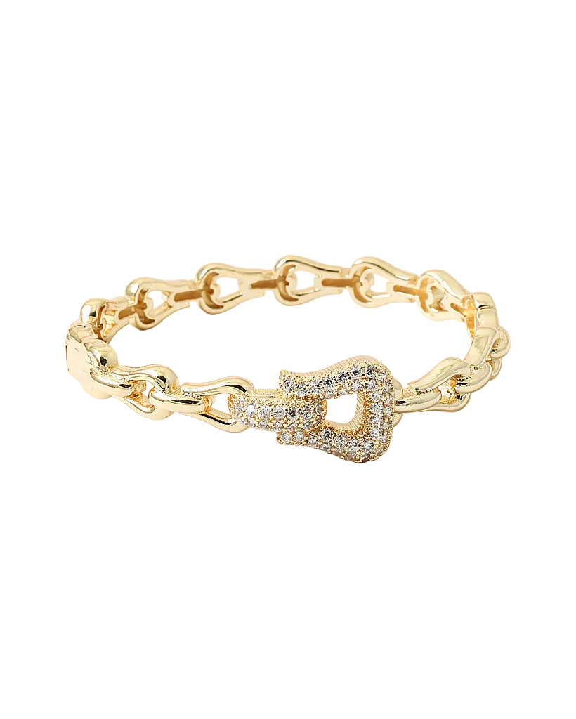 Hinged Crystal Horseshoe Bracelet
