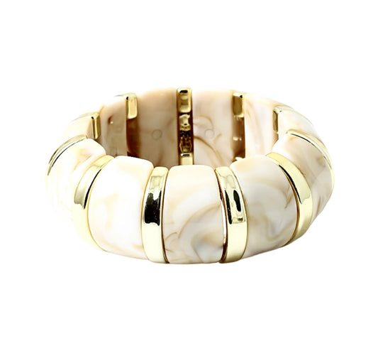 Resin & Metal Stretch Bracelet