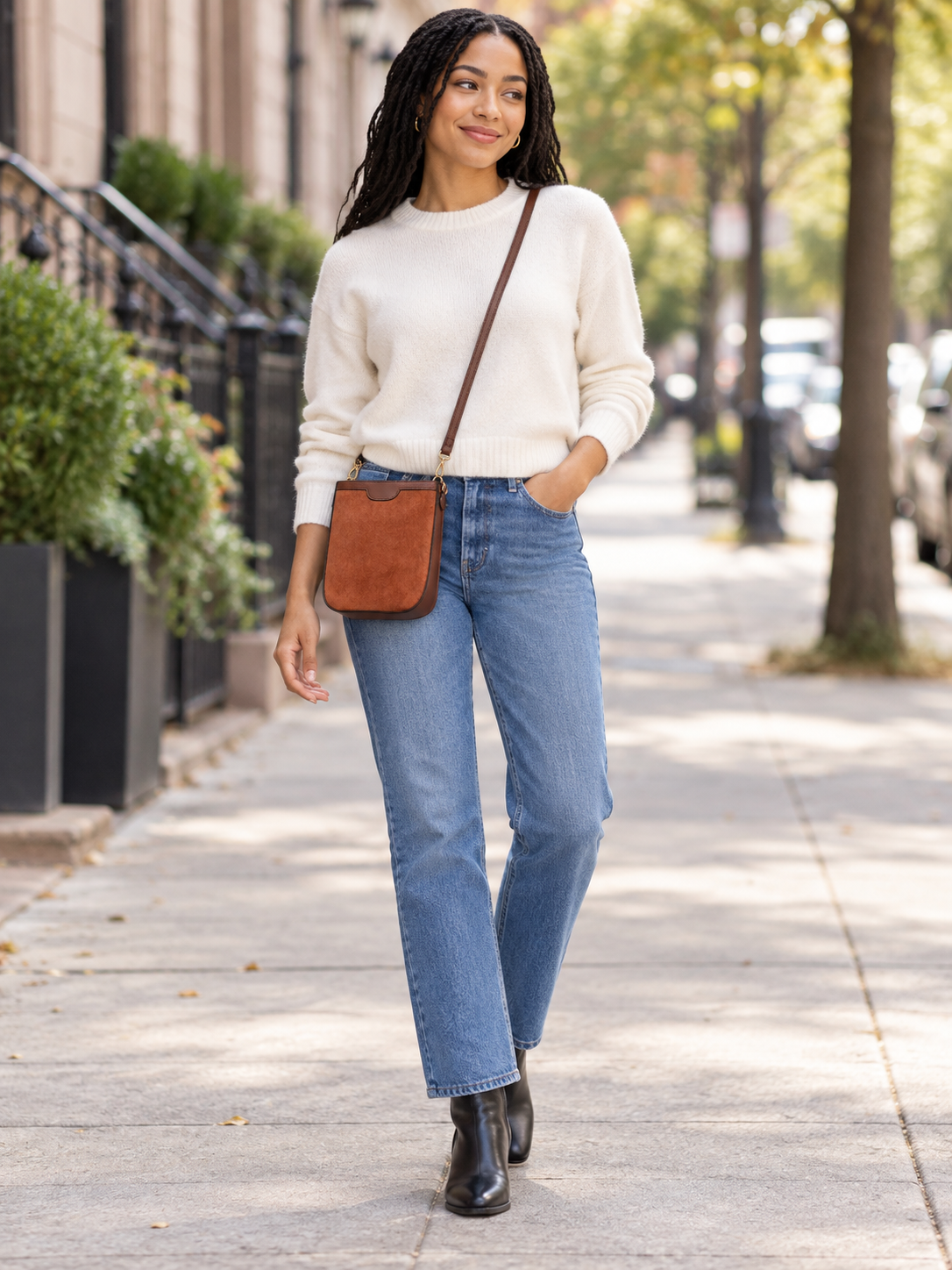 Faux suede mini Crossbody Bag