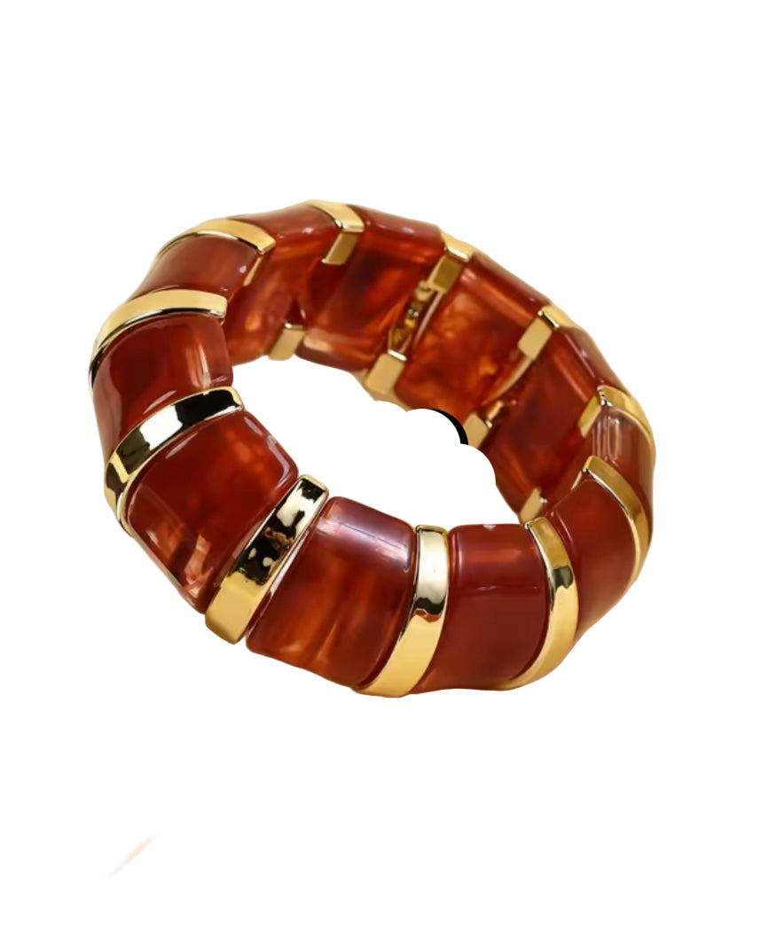 Resin & Metal Stretch Bracelet