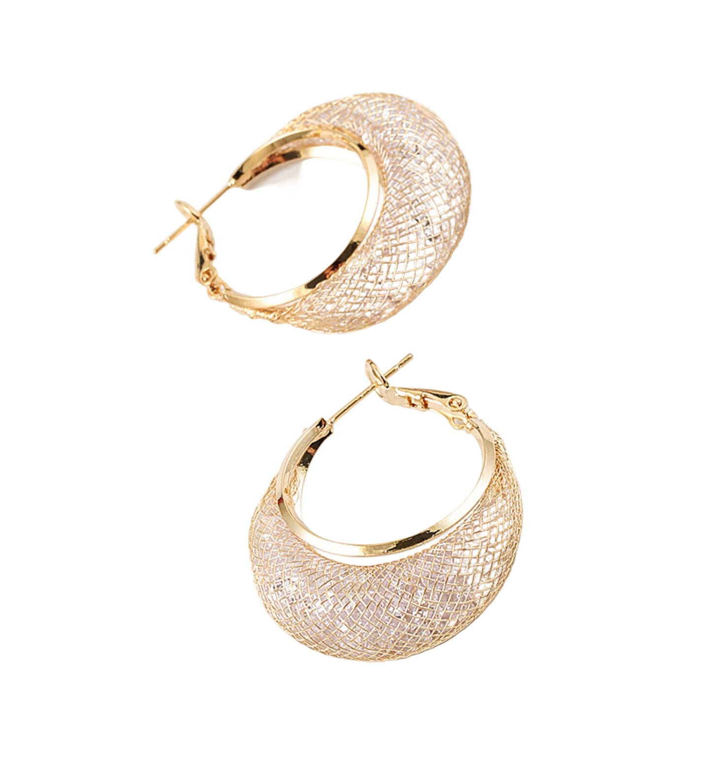 Crystal mesh earrings