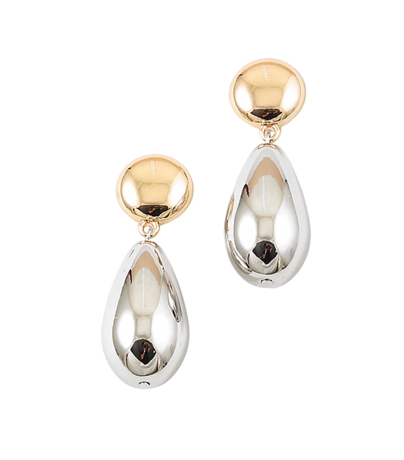 Tear Drop Teo Tone Earring