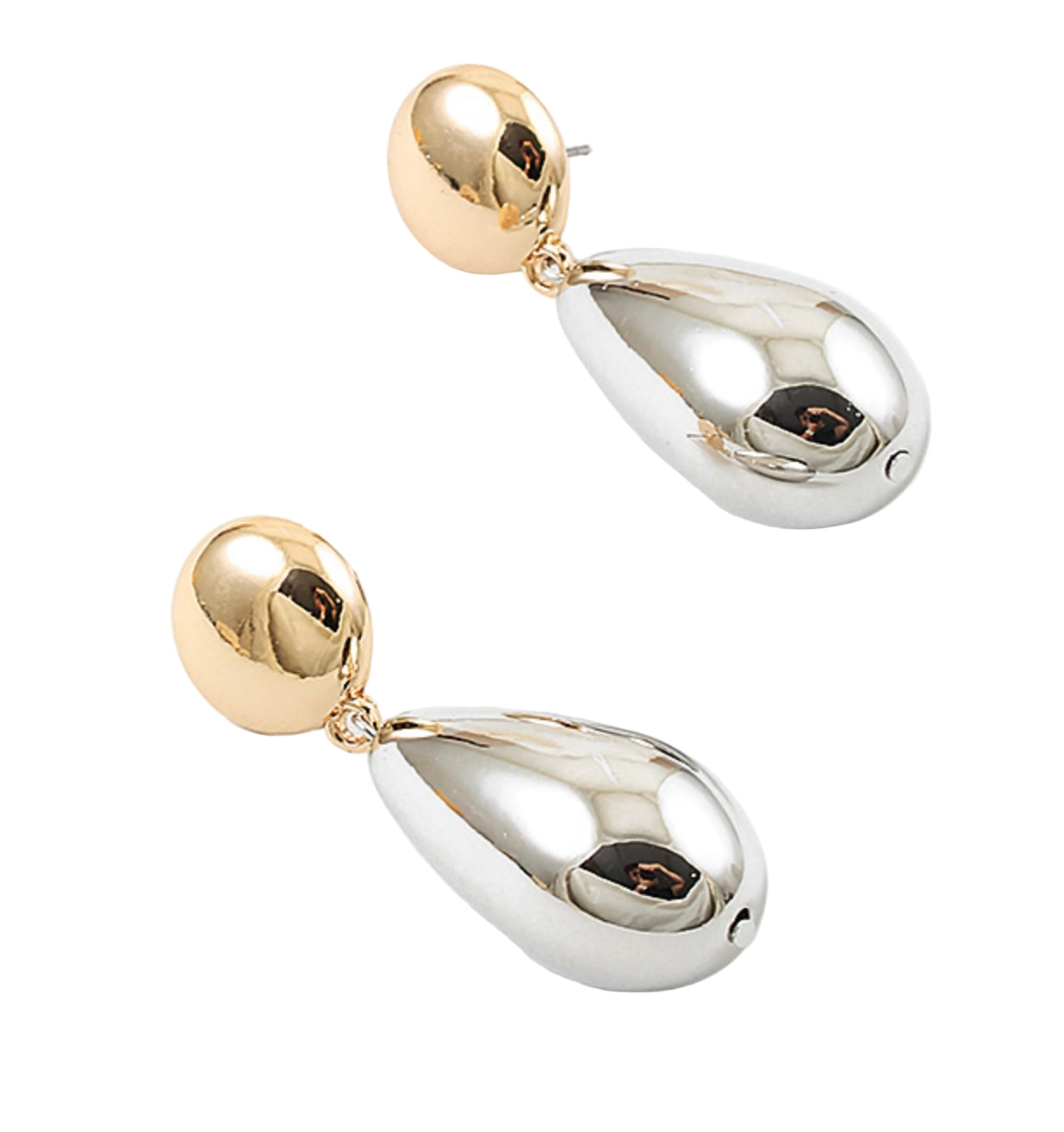 Tear Drop Teo Tone Earring