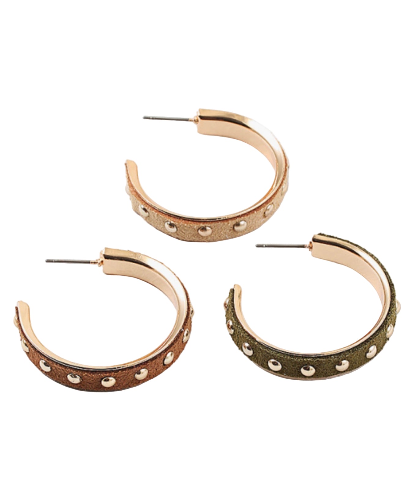 Studded Suede Hoop Earring