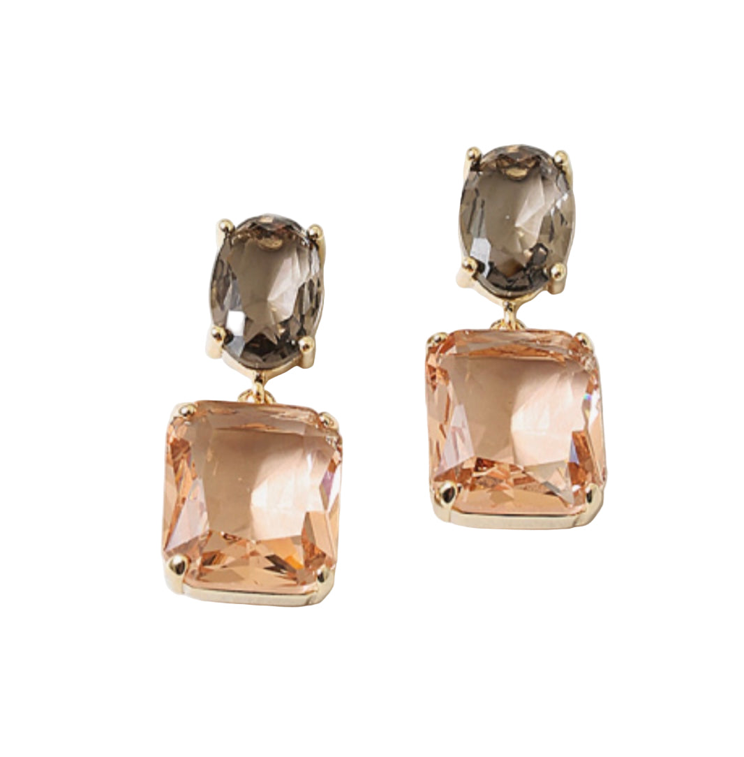 Glass Cube Drop Earrings