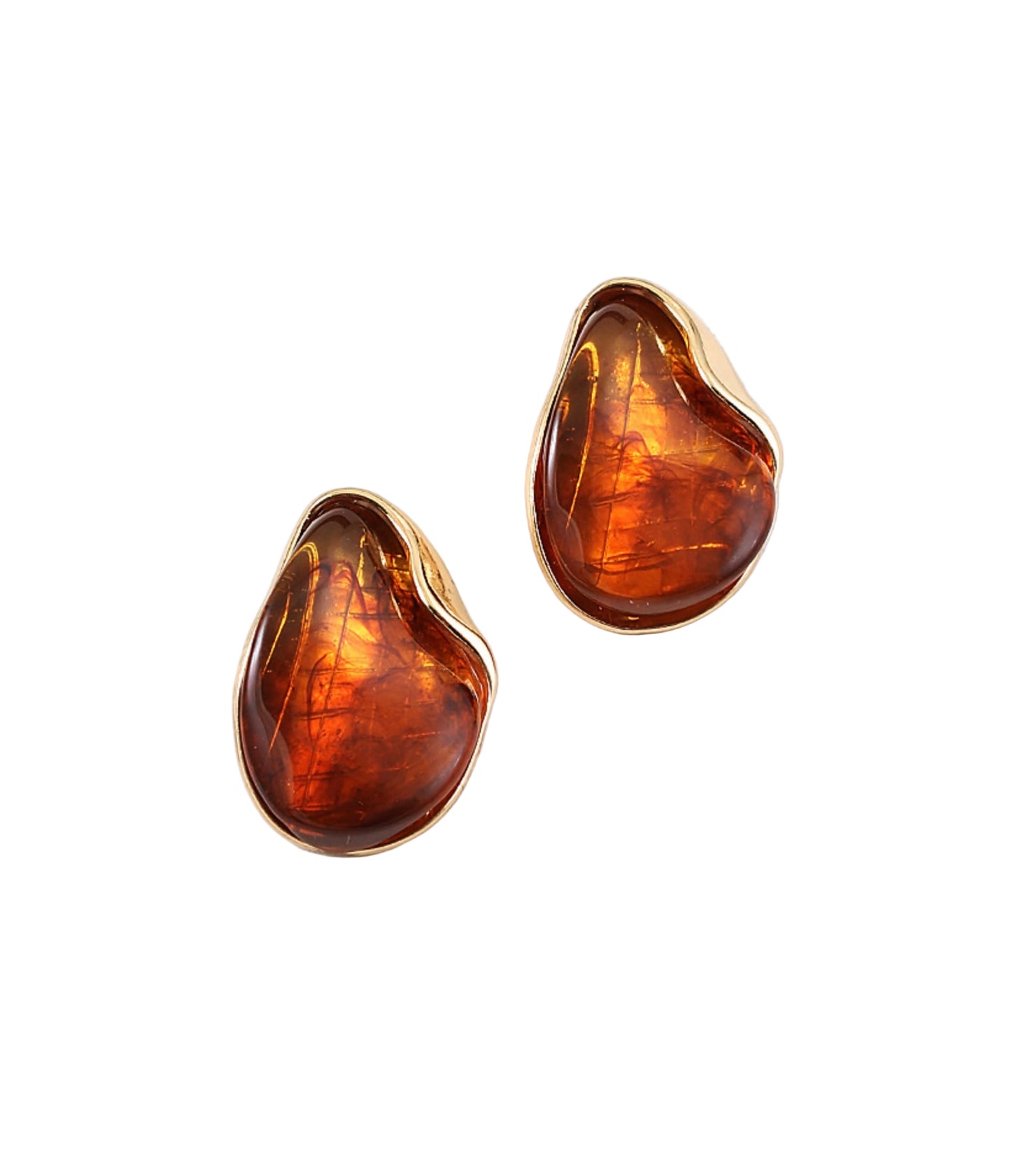 Stone Earrings With Gold Accents