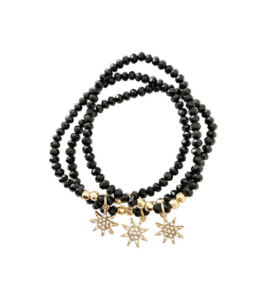 Star Charm Bead Bracelet Set
