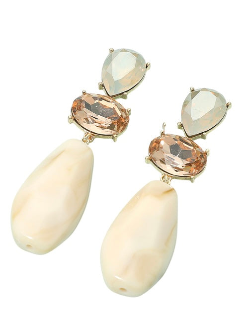 Resin, Glass statement earrings