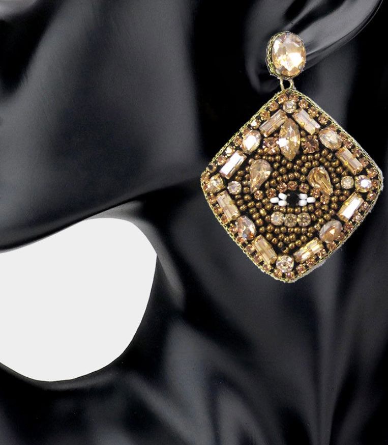 Multi Stone Embellished Earrings