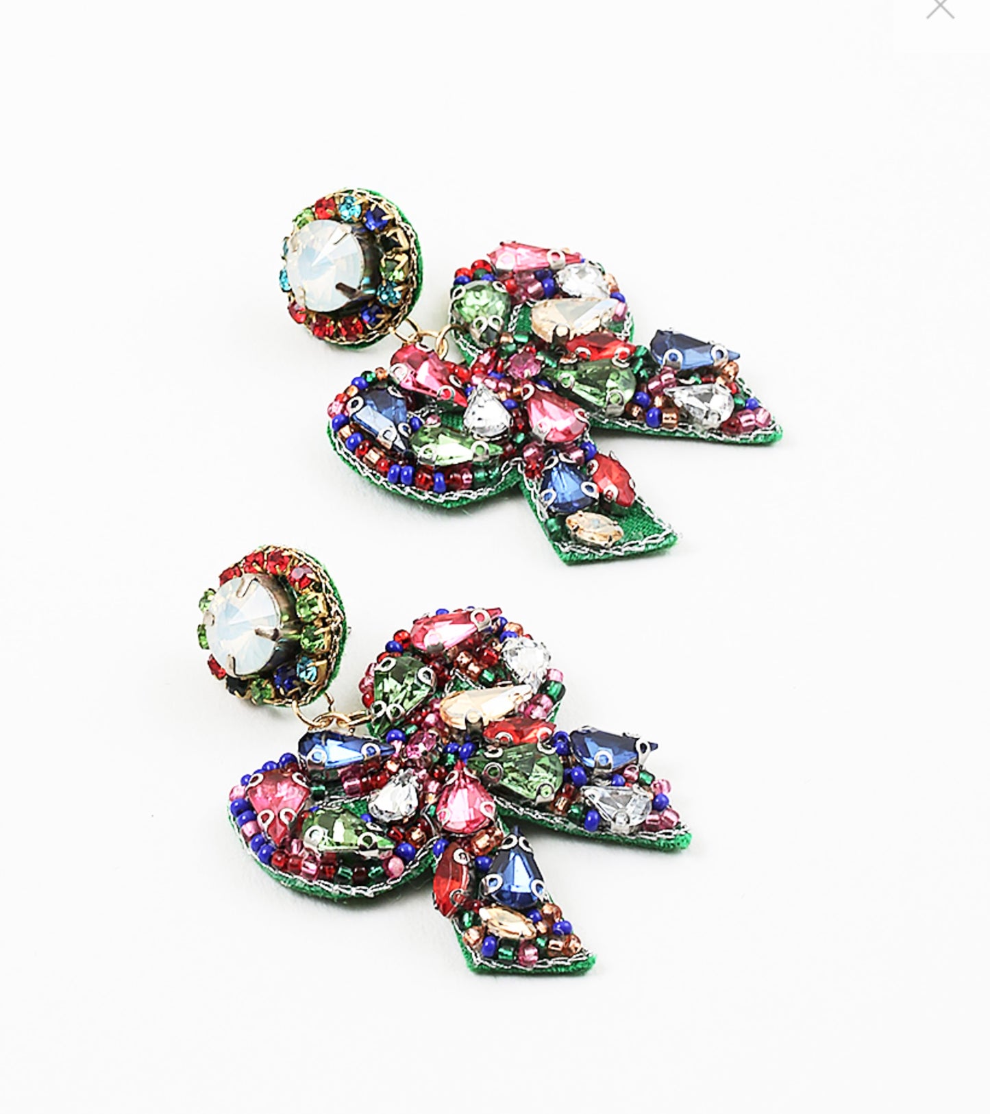 Multicolored Stone Cluster Statement Holiday Esrring