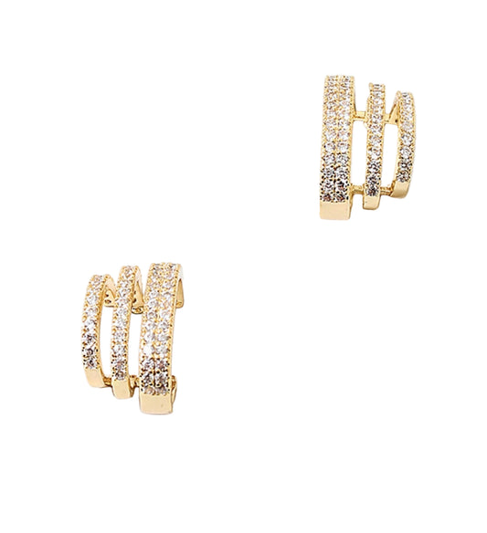 CZ pave Split Hoop Earrings