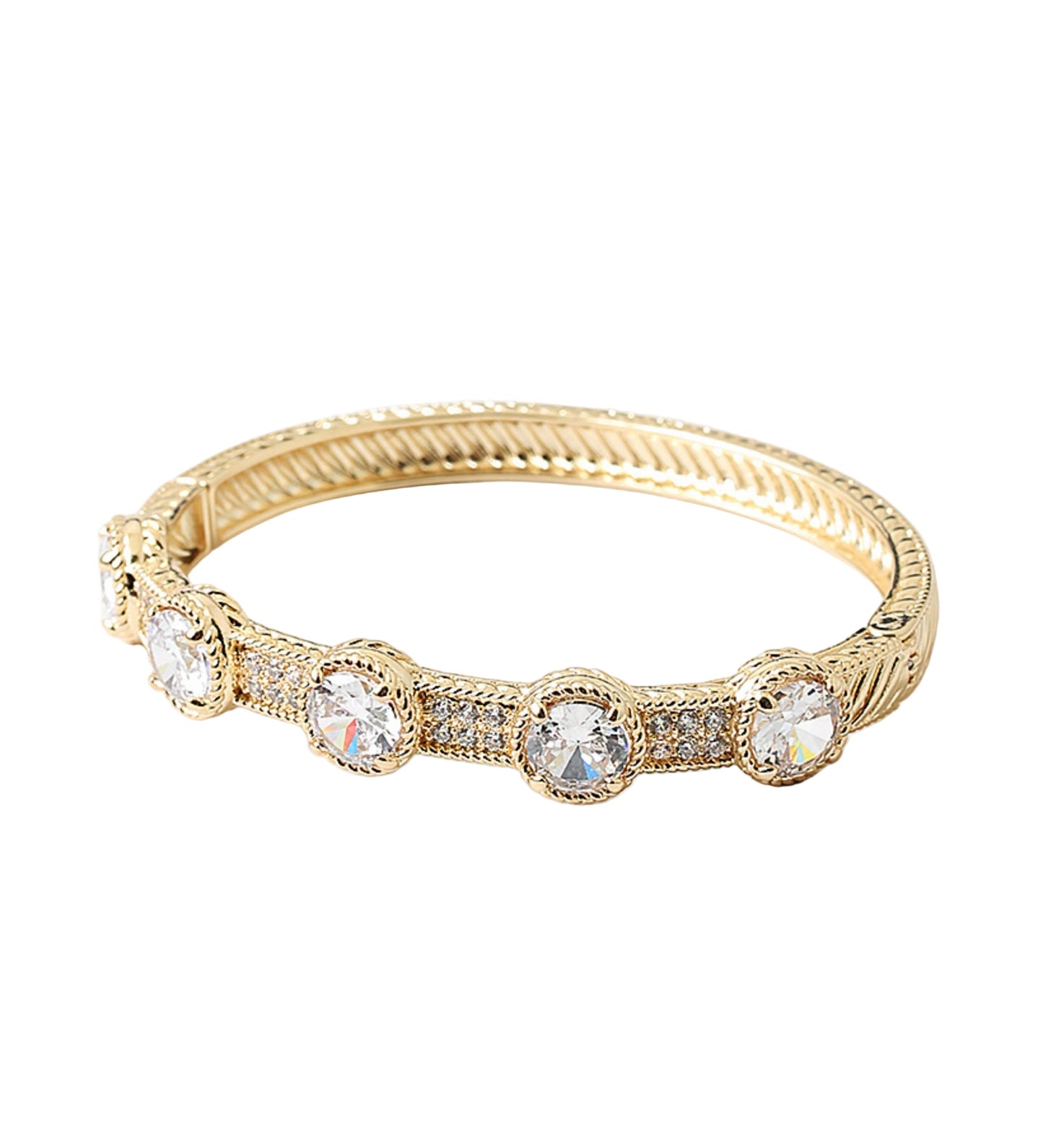 CZ Crystal Hinged Bracelet