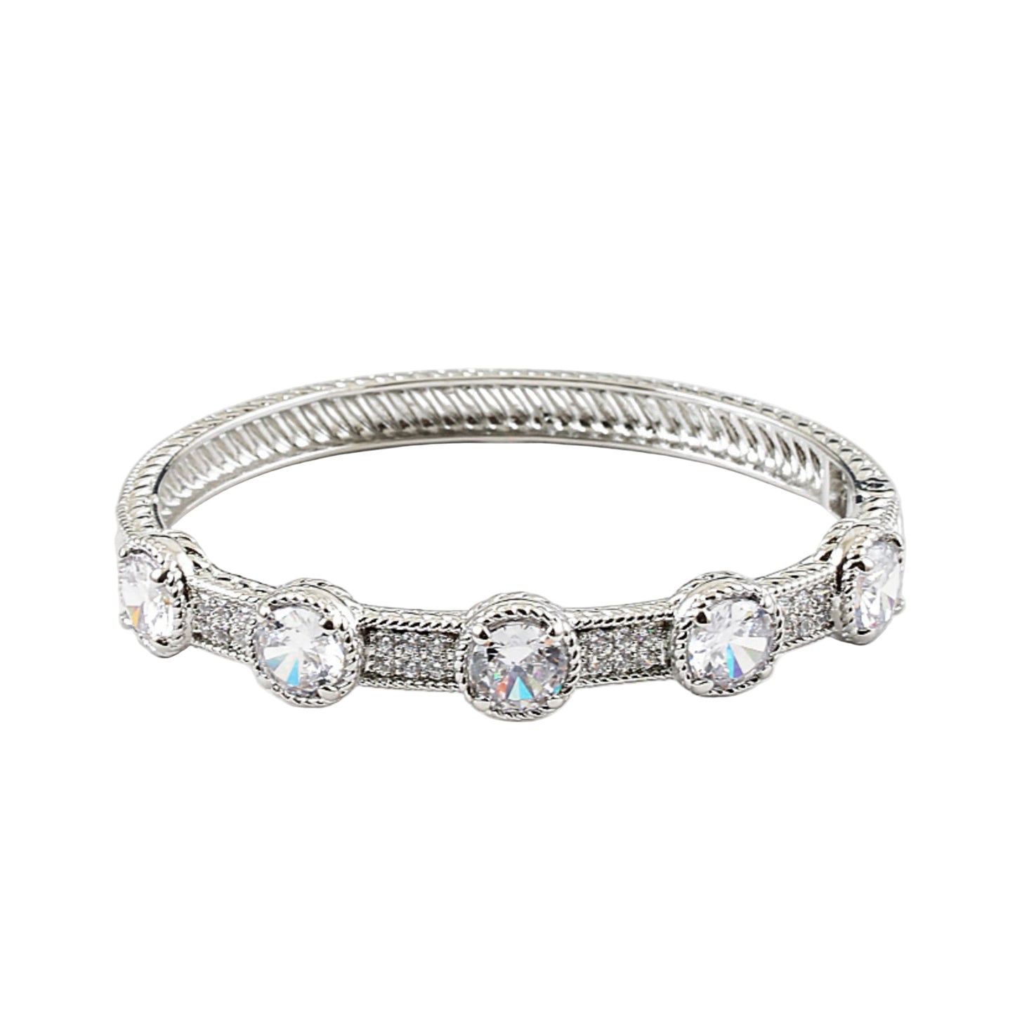 CZ Crystal Hinged Bracelet