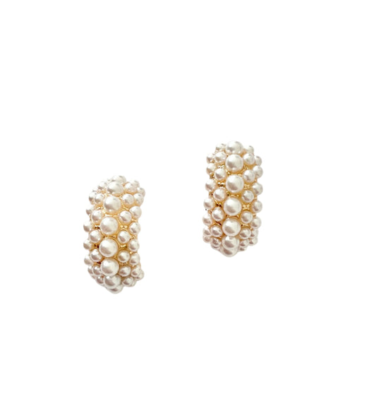 Half hoop pearl earrings