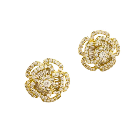 Crystal Flower Studs