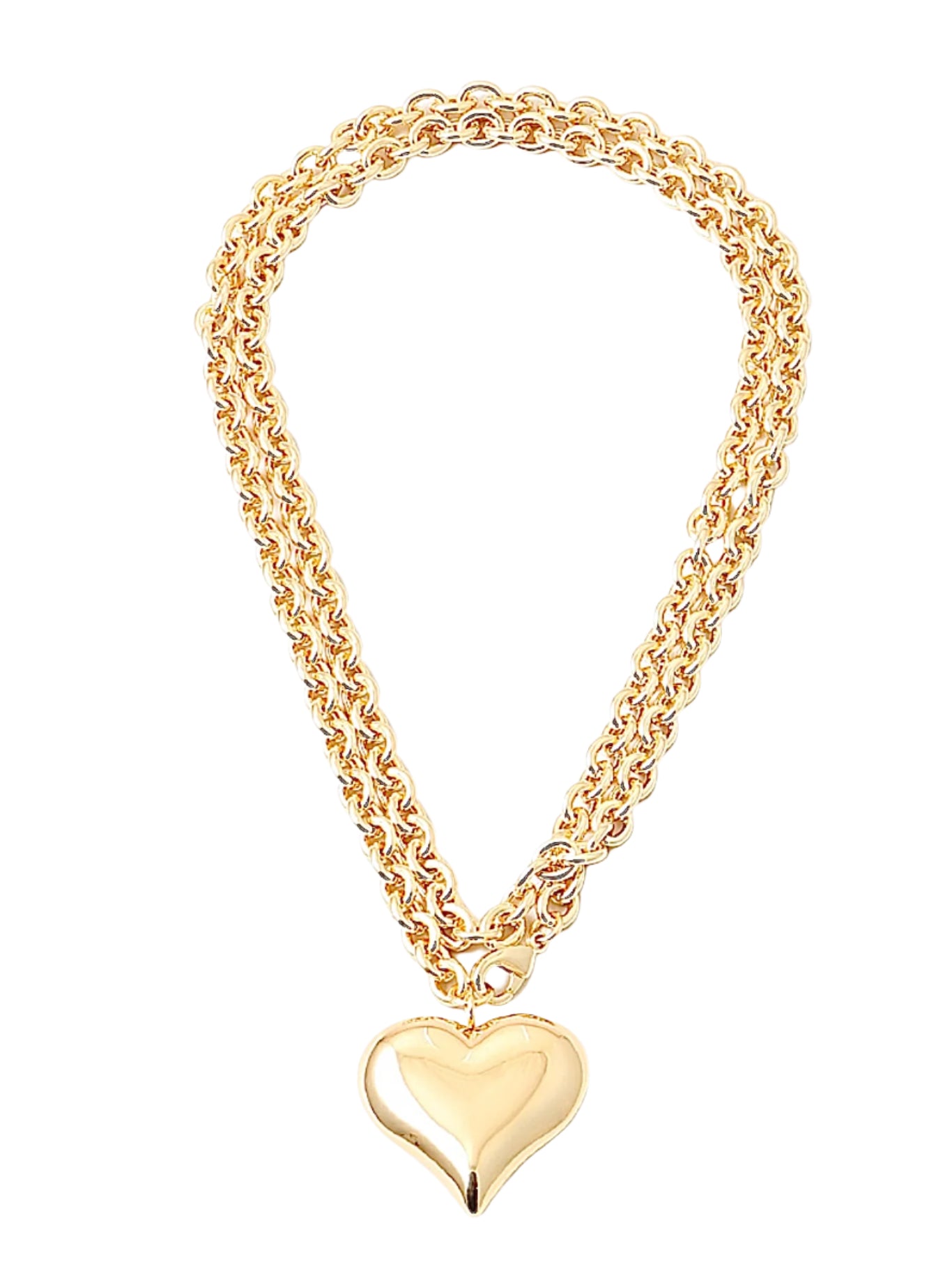 Puffy Heart Necklace Convertible Necklace