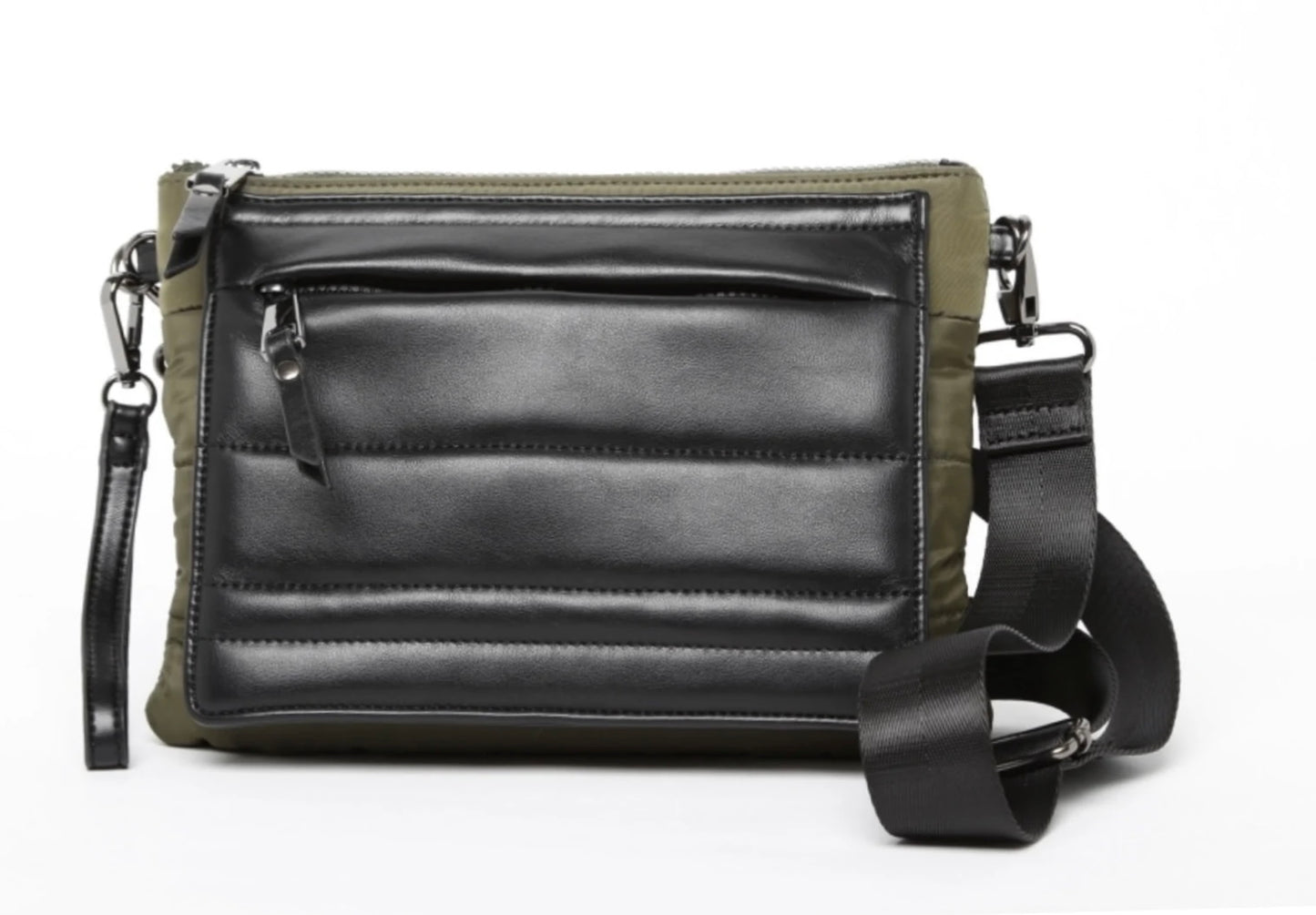 Nylon & Vegan leather crossbody/ Clutch