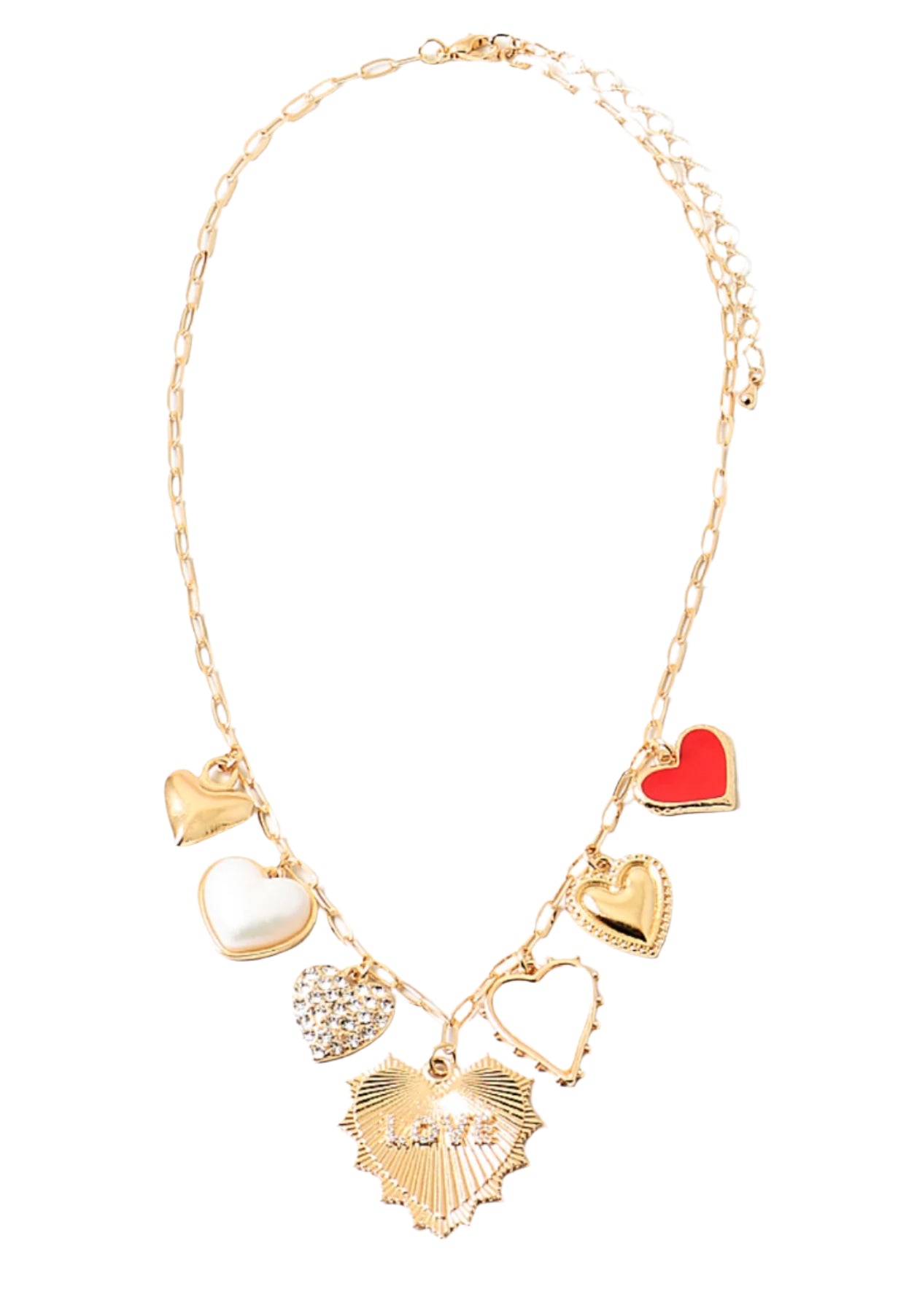 Multi Heart Charm Necklace