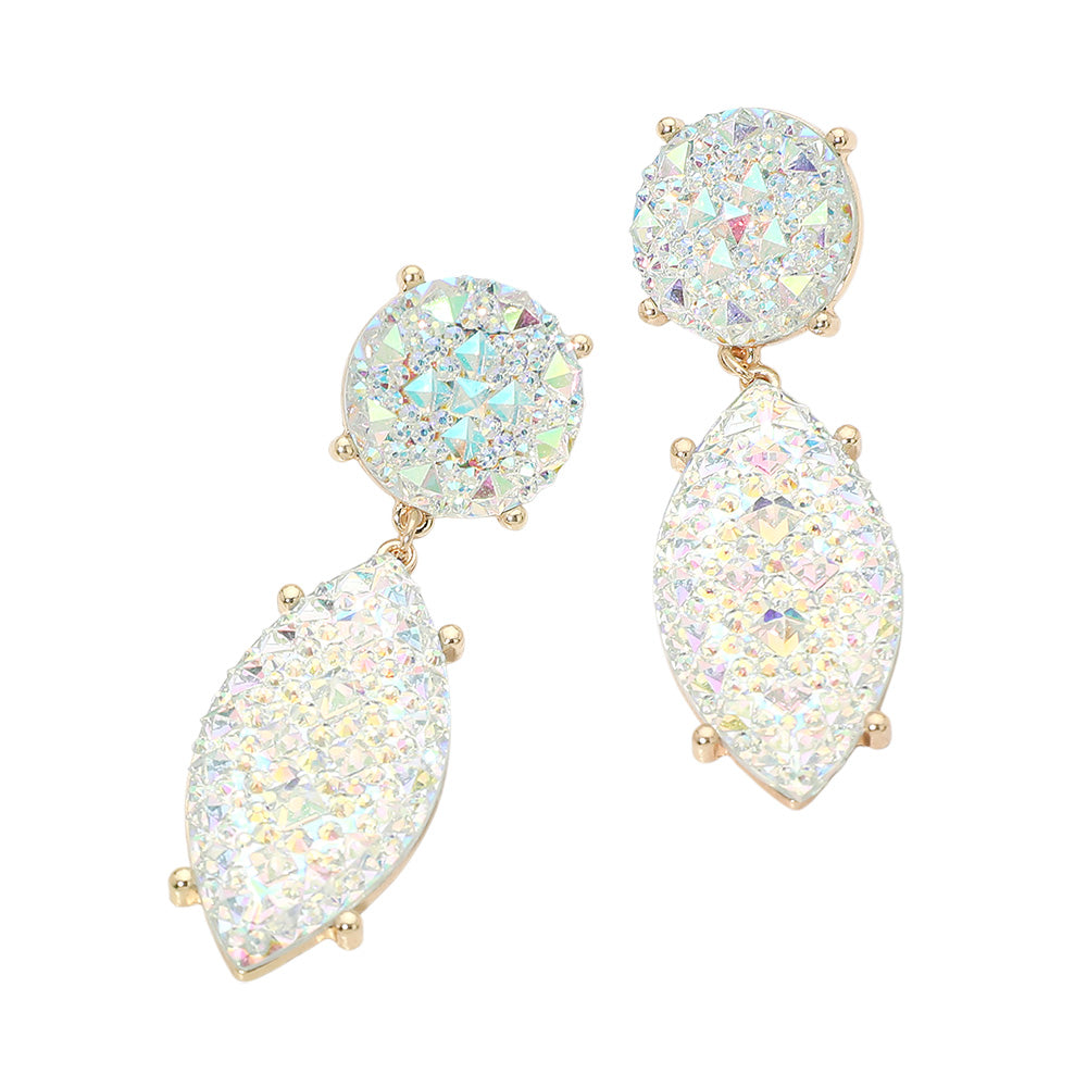 Rhinestone Pebbled Statement Earring