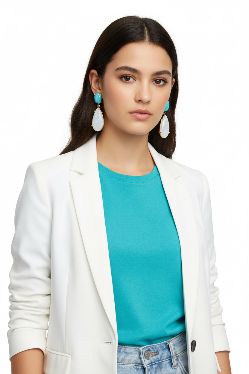 Marbled Resin Statement Earrings