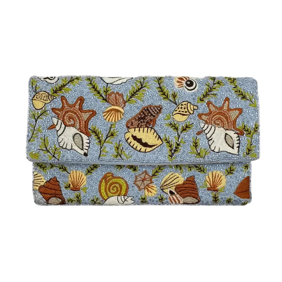Seashell beaded clutch