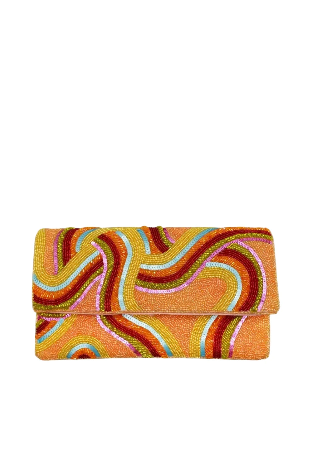 Beaded Abstract Patterned Clutch