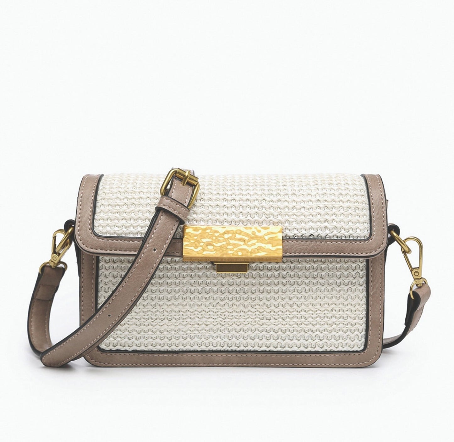 Straw Crossbody With Trim