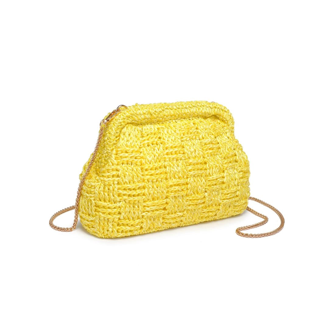 Woven Butter Yellow Clutch